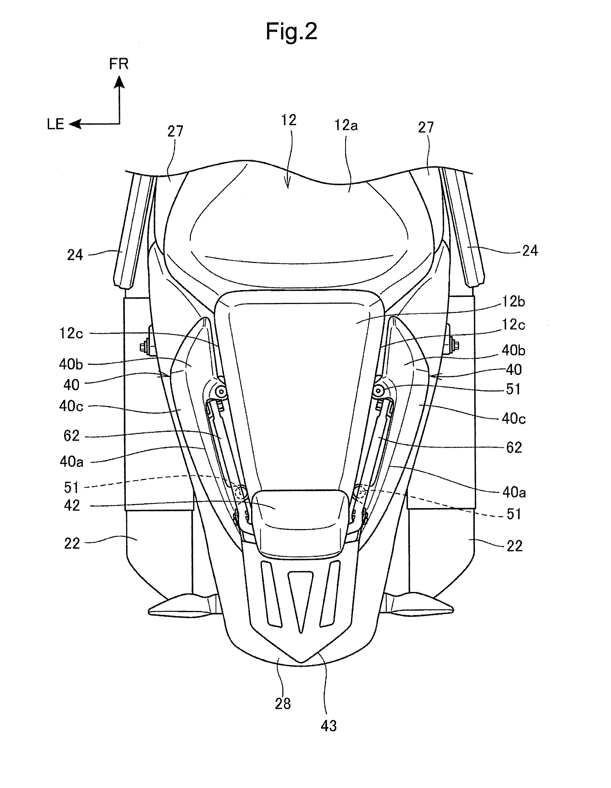 Rear structure and rear equipment for straddle type vehicle