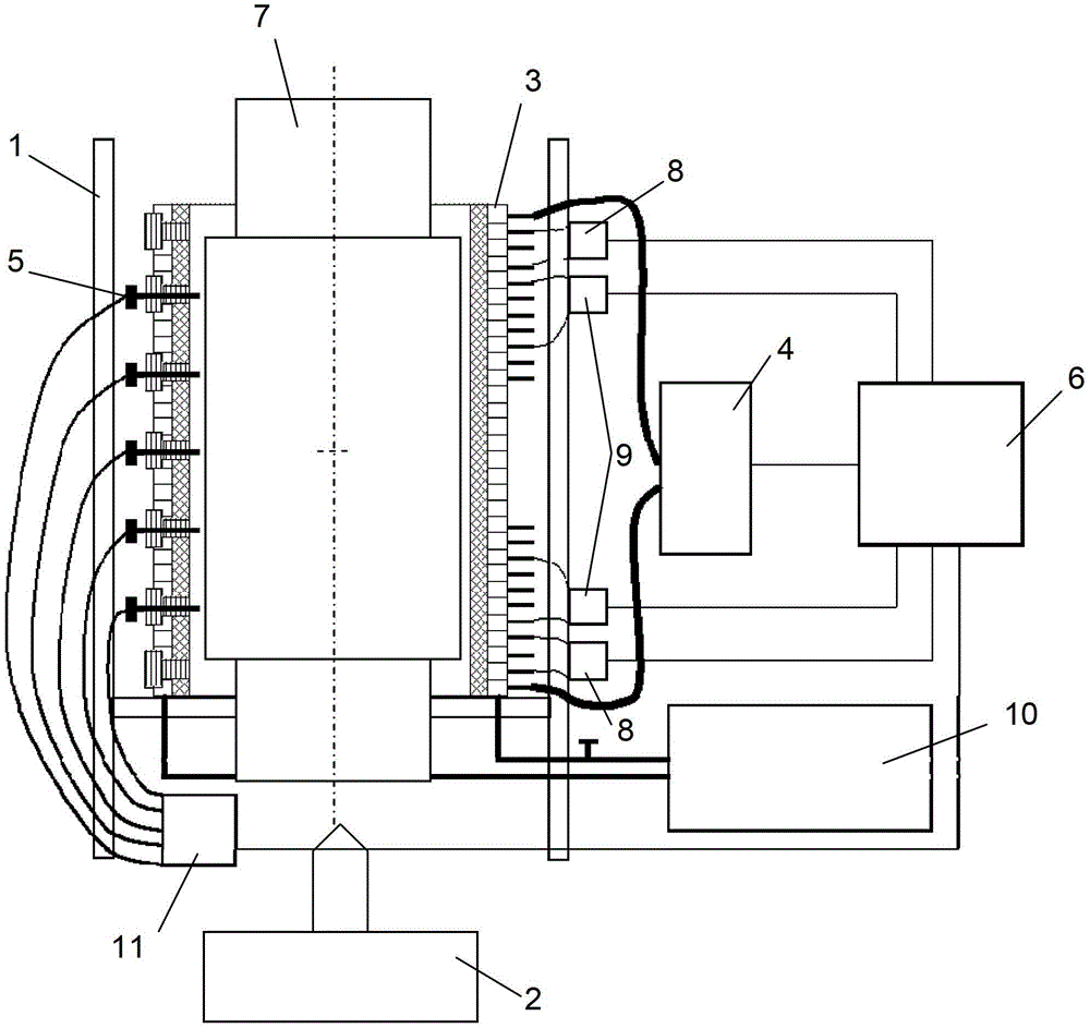 Large-diameter support roller integral induction heating system and control method thereof