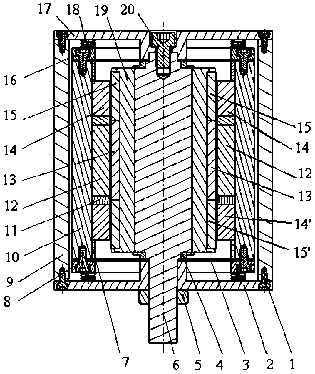 Fixed axis moving magnet electric actuator