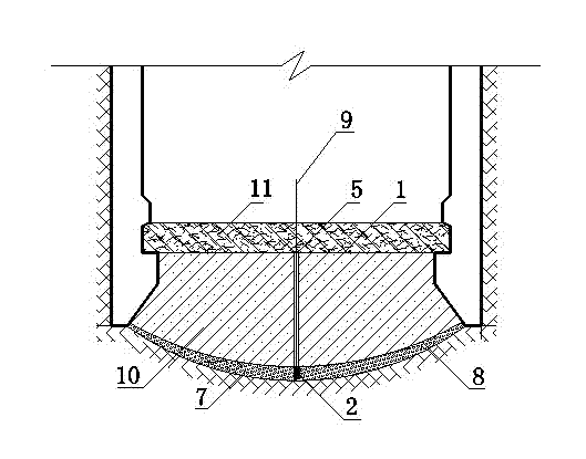 Open caisson sealing bottom water drainage device and construction method