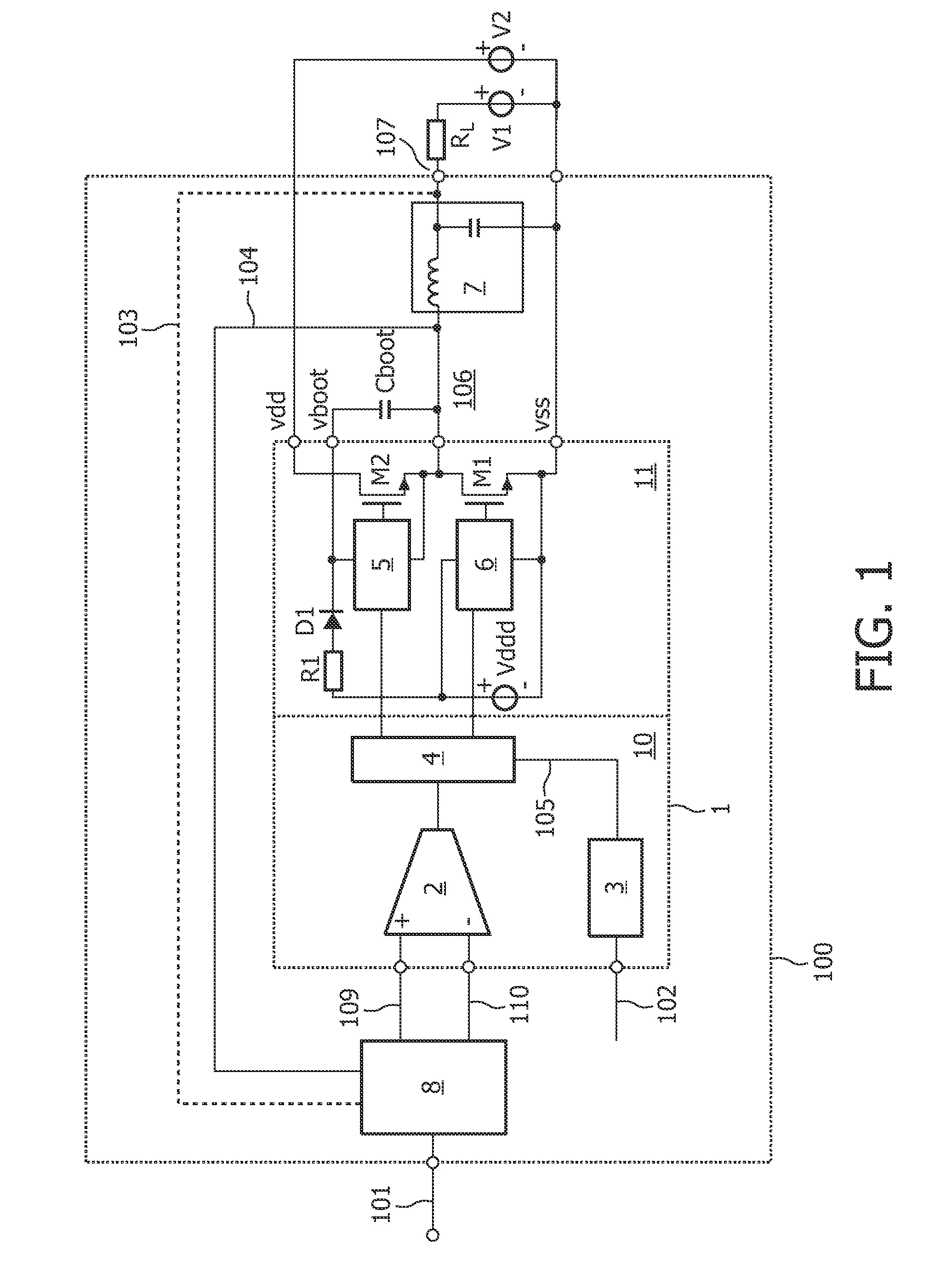 Electronic device for self oscillating class d system