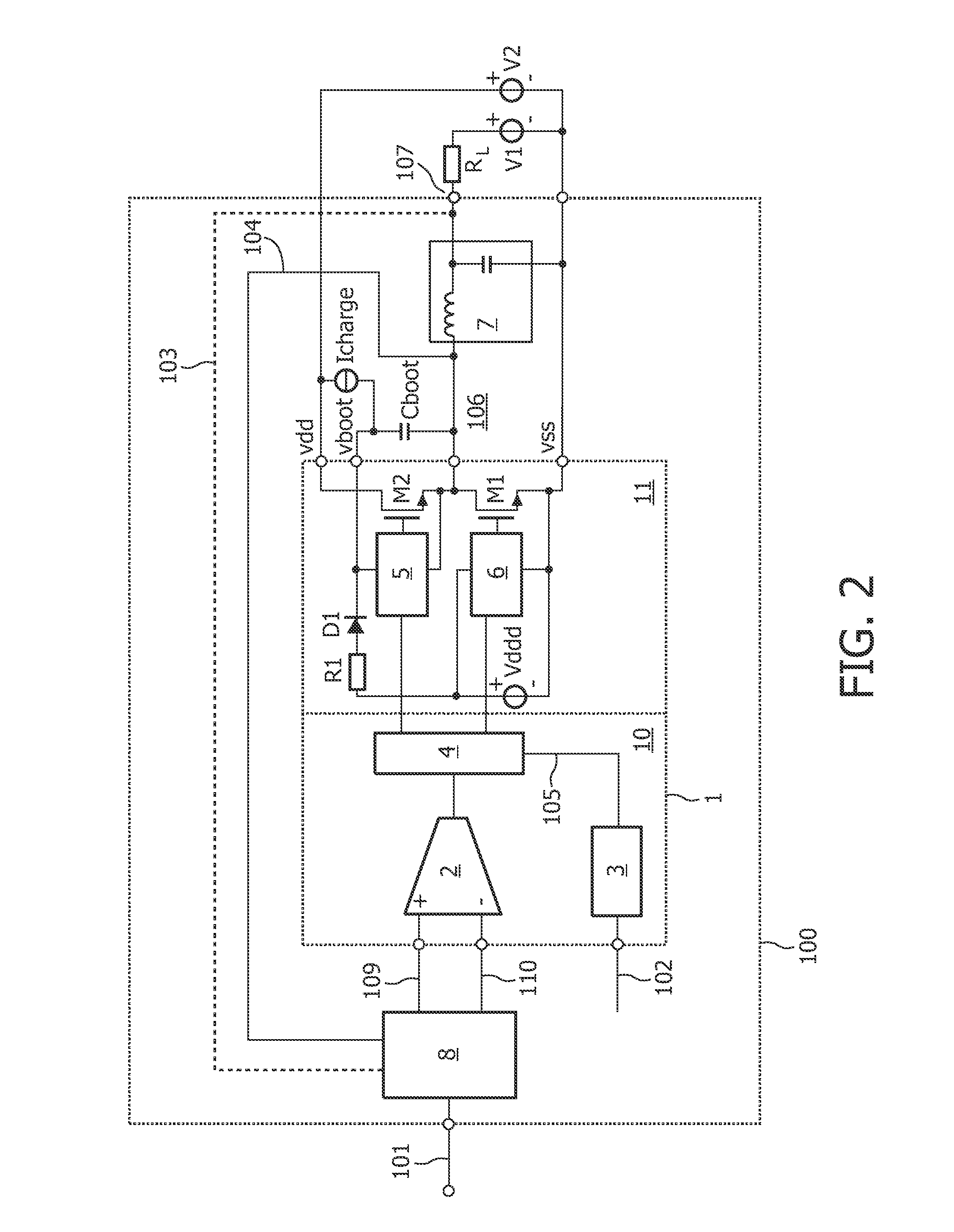 Electronic device for self oscillating class d system