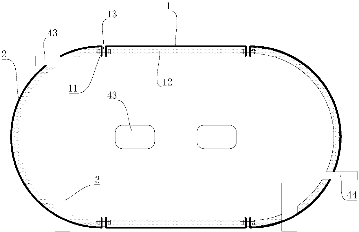 Assembled constant pressure cabin