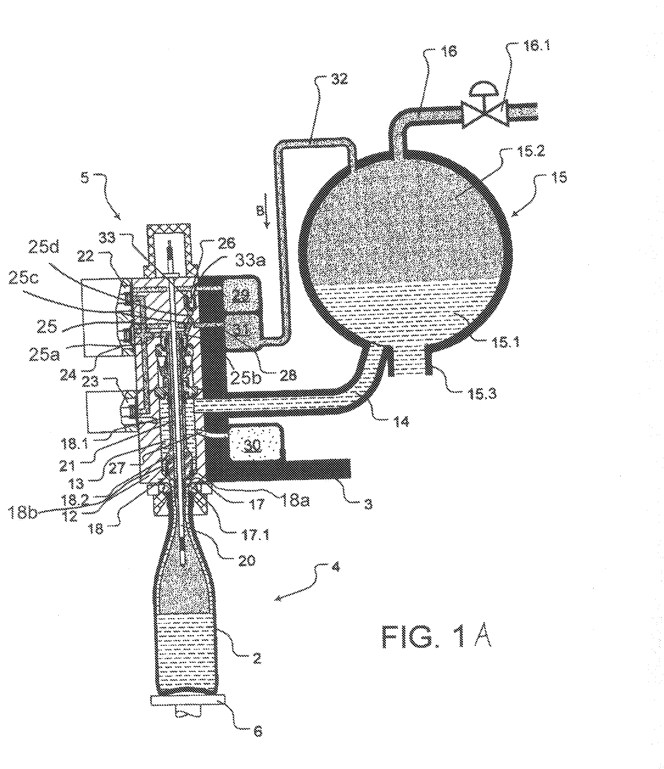 Method for filling bottles or similar containers with an oxygen sensitive effervescent liquid beverage filling material under counterpressure and filling machine for the performance of this method