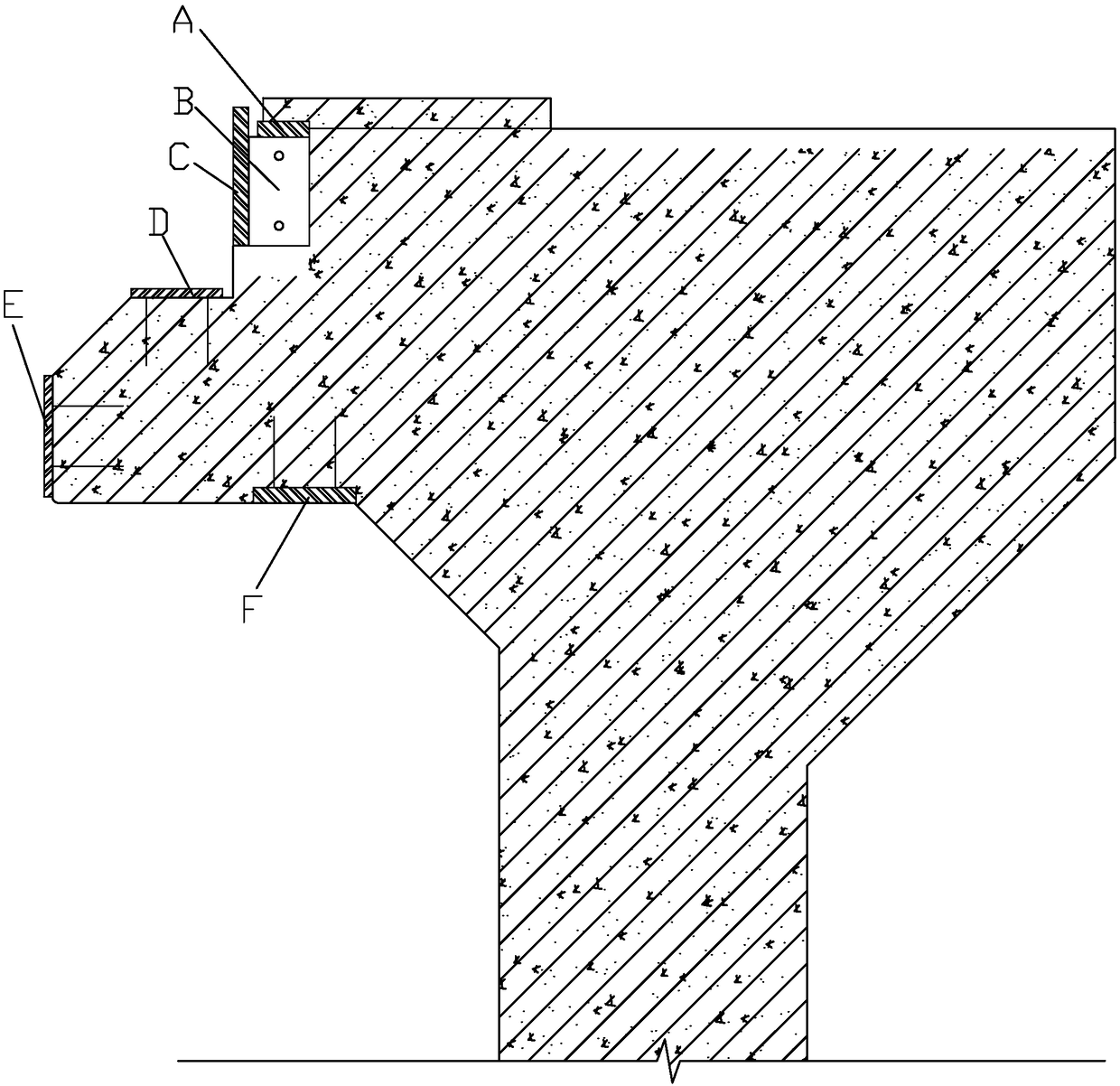 Construction method of pre-embedded iron for special-shaped branches of trenches