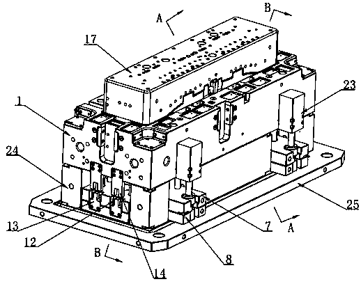 A secondary ejection core-pulling structure of a spoiler bracket mold