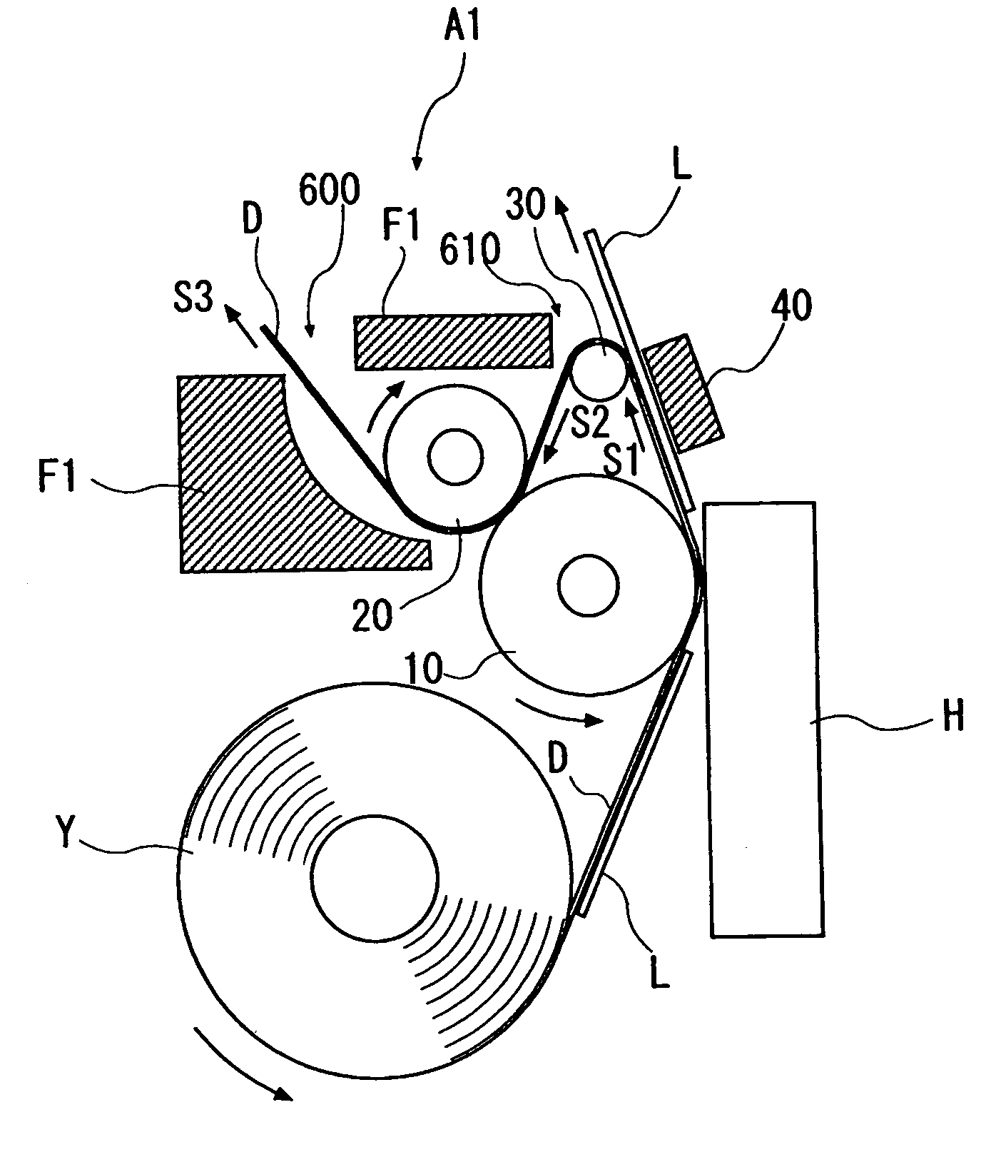 Label peeling mechanism for continuous label strip, and label printer apparatus using the mechanism