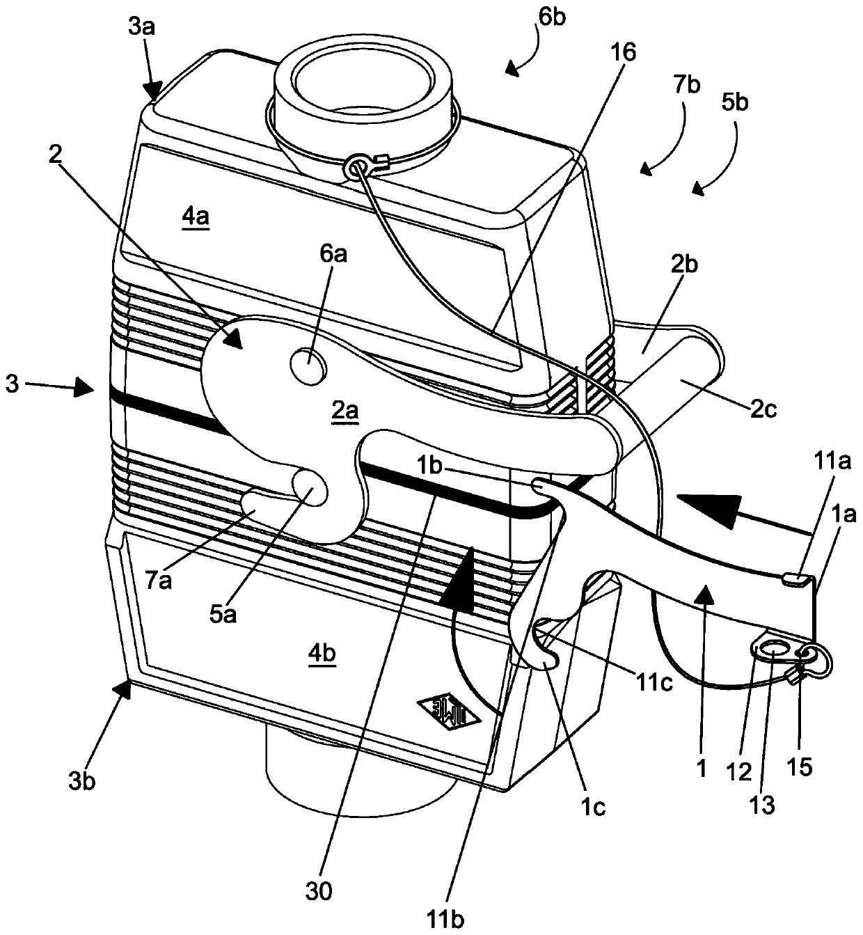 Locking device for locking lever of multipolar electrical connector housing