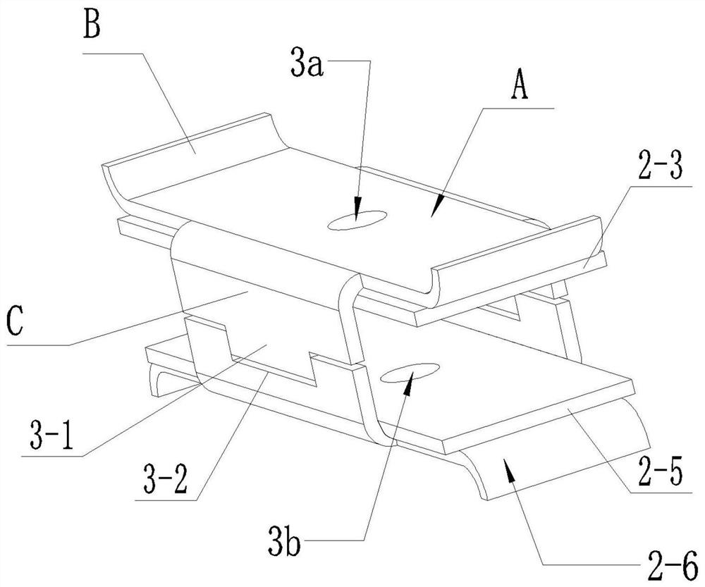 Composite material plate spring with pre-buried central hole sleeve and assembly process