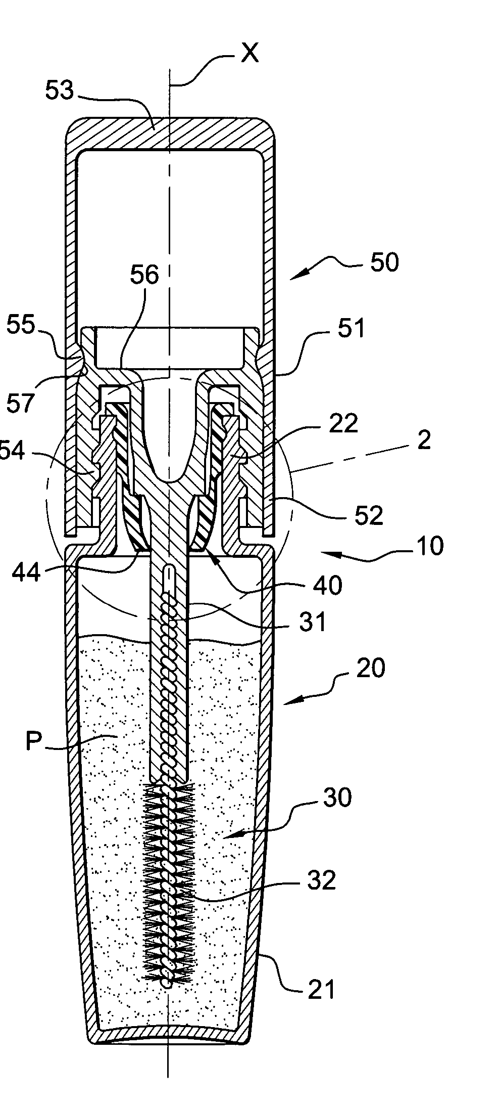 Device for packaging and application of a product