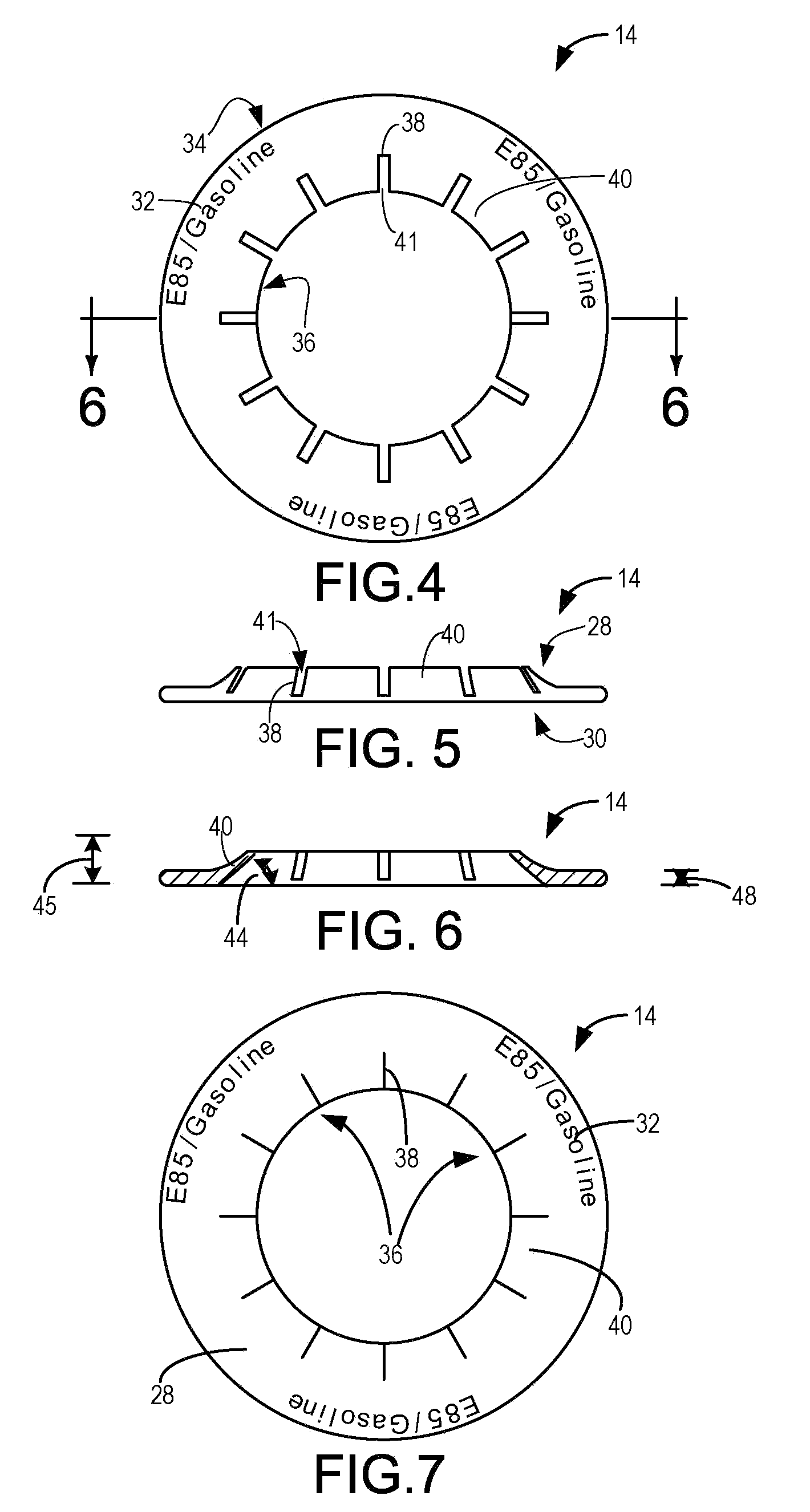 Fuel Filler Pipe Information Collar for Fuel Type Identification