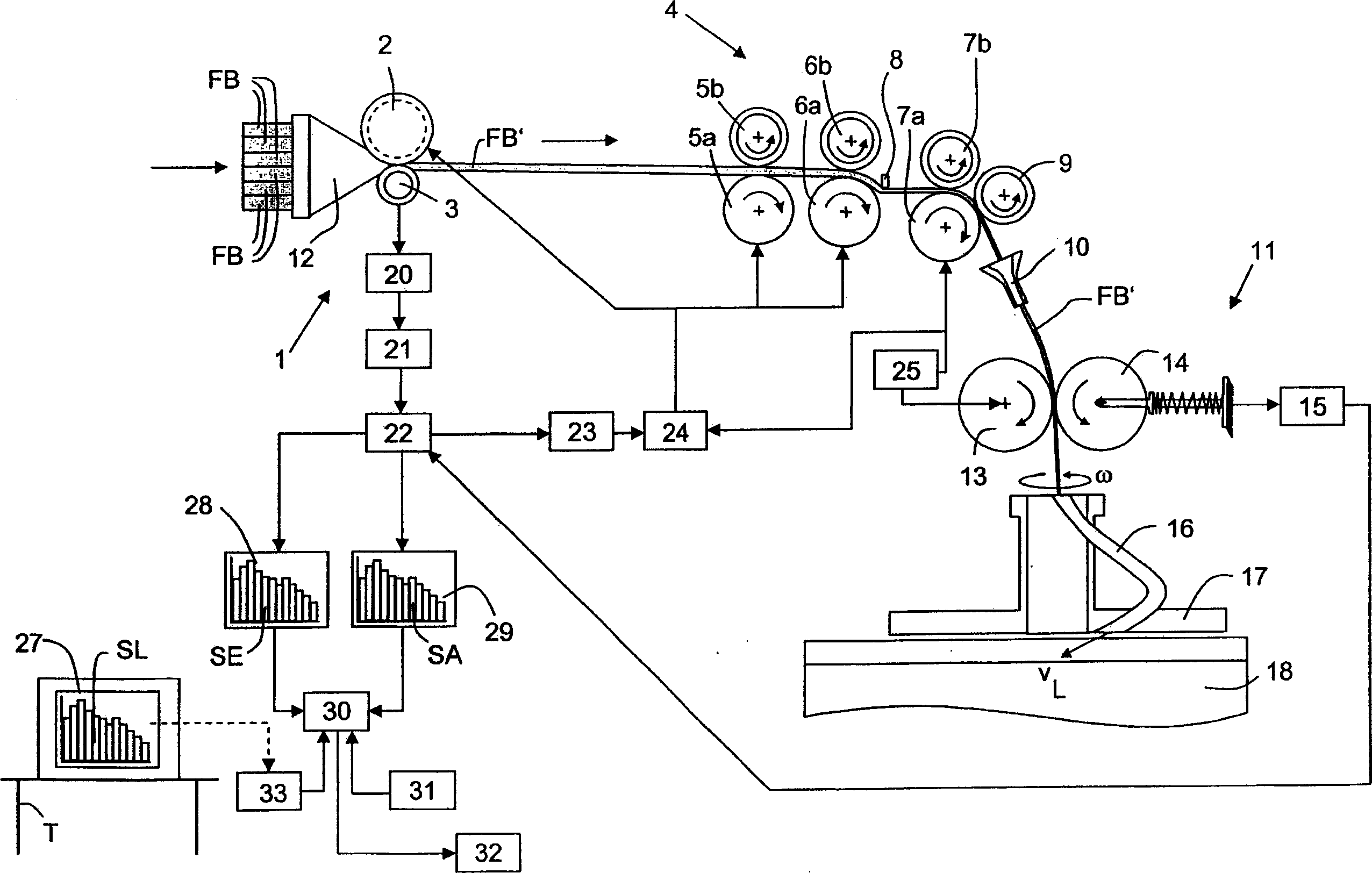 Spinning preparing machine with drawing device for drawing fibre bound sliver and applied method thereof