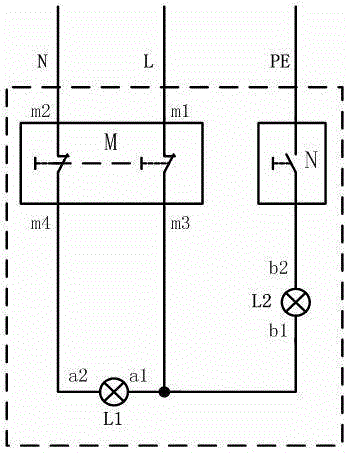 Test device for double-pole electric leakage protection switch