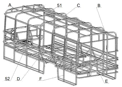 Birdcage type vehicle body skeleton structure