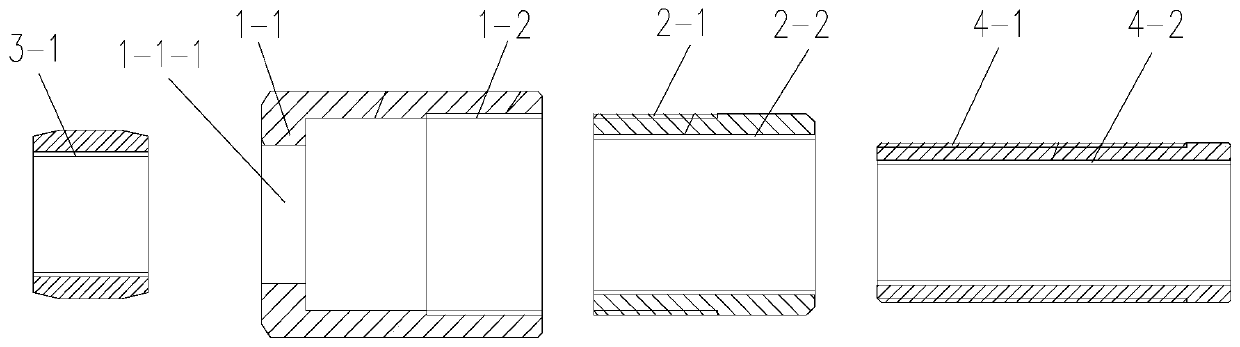 Double-combination-sleeve connection structure and construction method for lattice beam connection