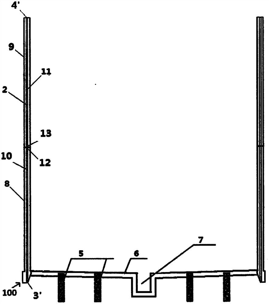Deep foundation pit retaining wall structure and construction method of underground space structure