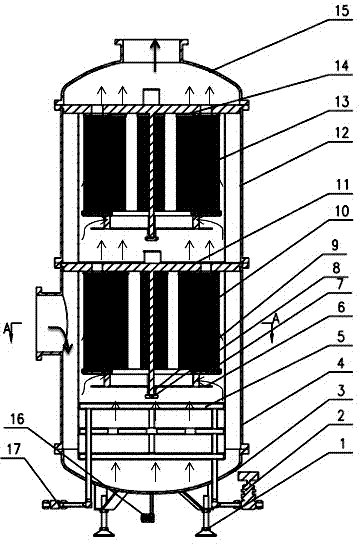 Multilevel particle filter used in MOCVD device