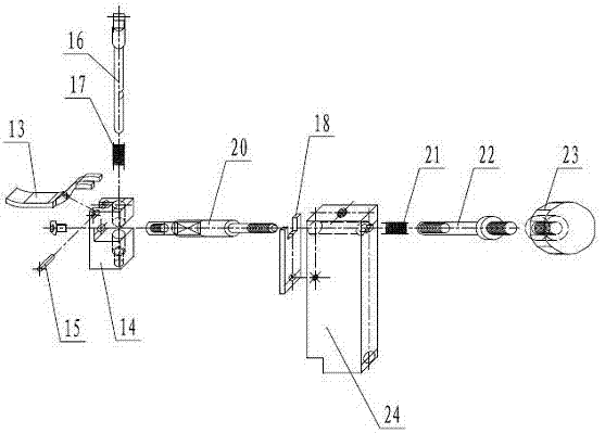 Detection device for dimensions of yarns, cotton threads and centre lines of zippers