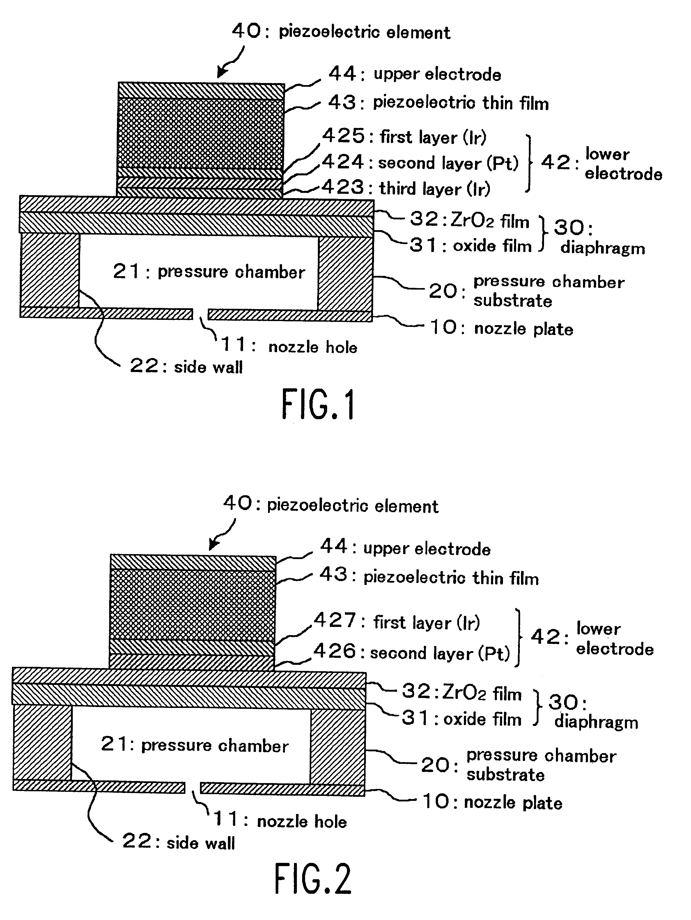 Piezoelectric element and manufacturing method and manufacturing device thereof