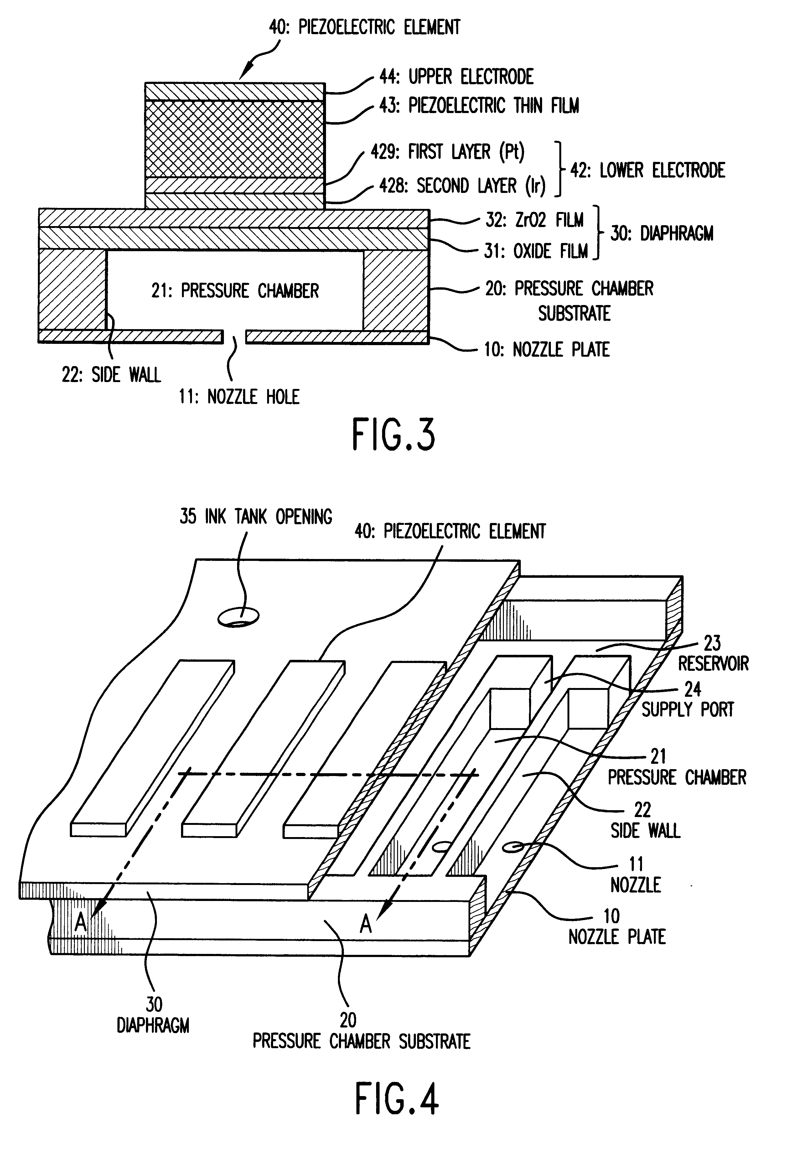 Piezoelectric element and manufacturing method and manufacturing device thereof