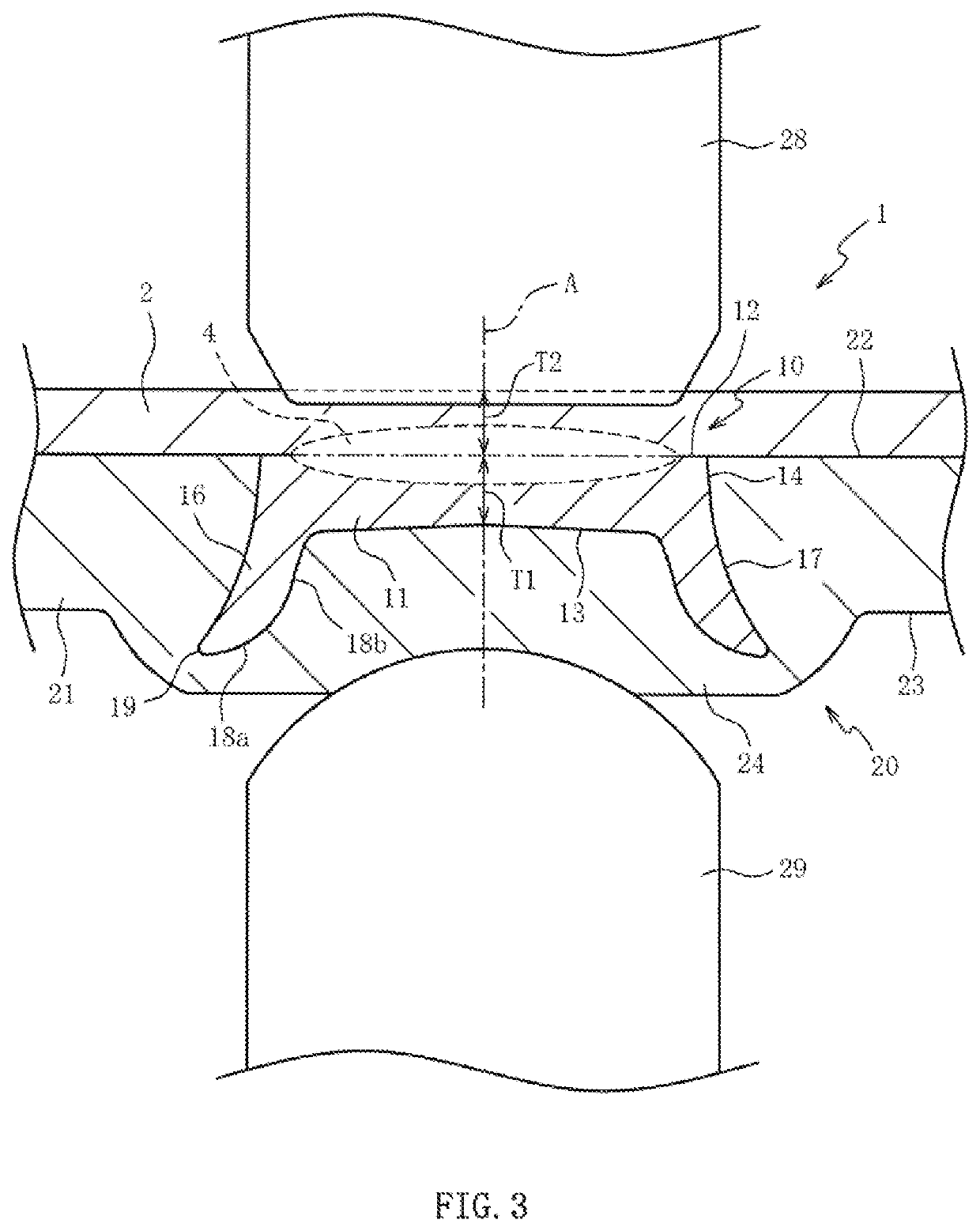 Manufacturing method for joined body, welding metal body, and joining element