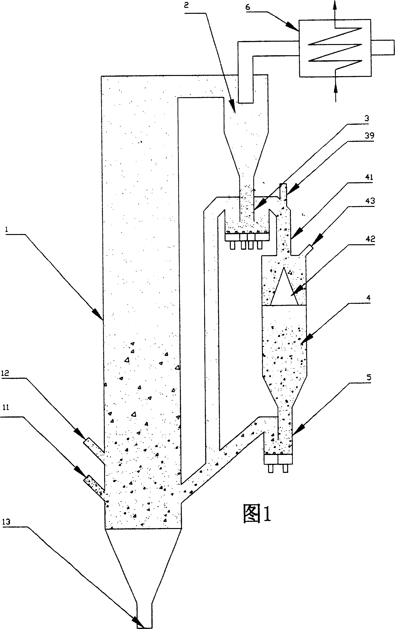 Method for producing both gas and steam, and boiler of circulating fluid bed with pyrolysis vaporizer