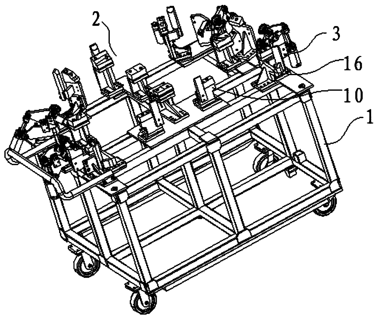 Automatic fastening table for engine hood