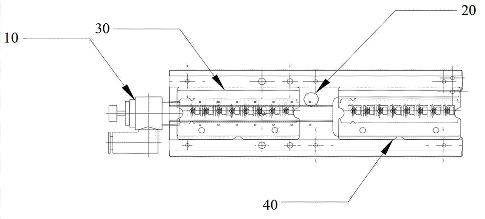 Automatic feeding and discharging guide rail device