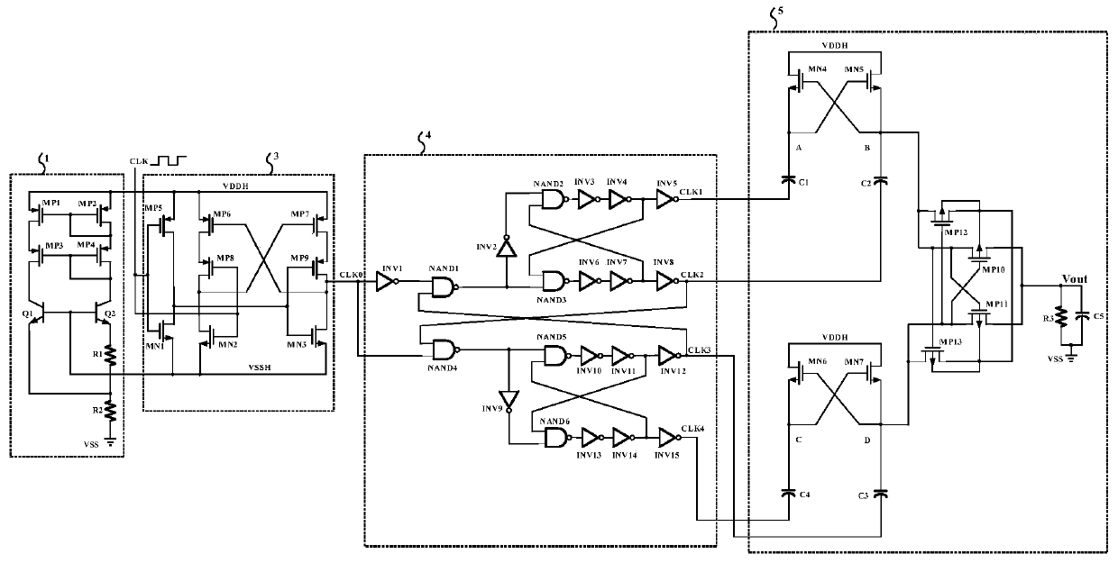 A charge pump circuit based on multiple non-overlapping clocks