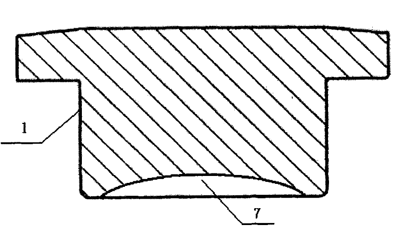 Production technology for blanking by using a through-hole type universal joint finish forging pot shell capable of moving axially