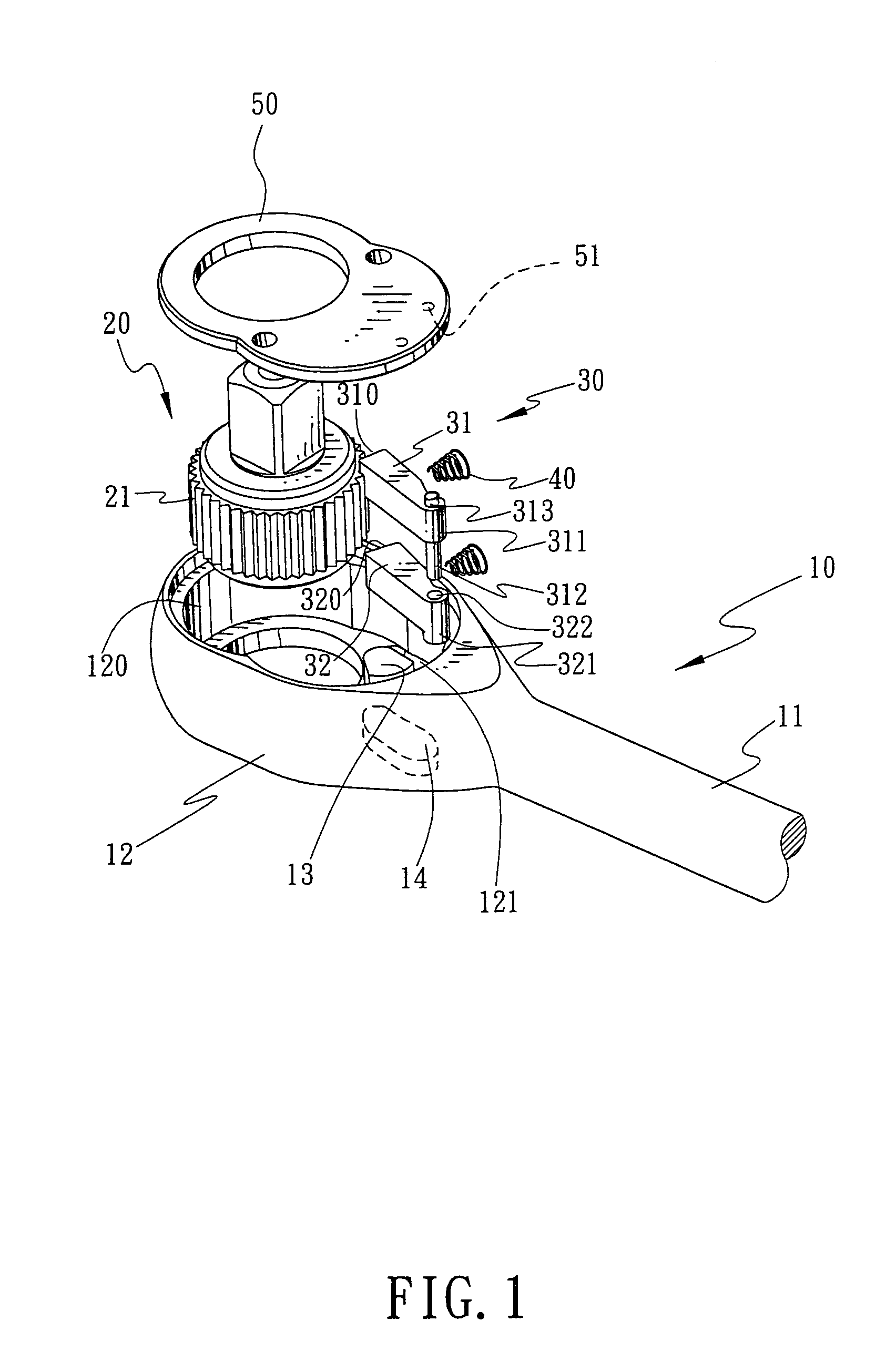 Wrench having a locking device with a smaller driving angle