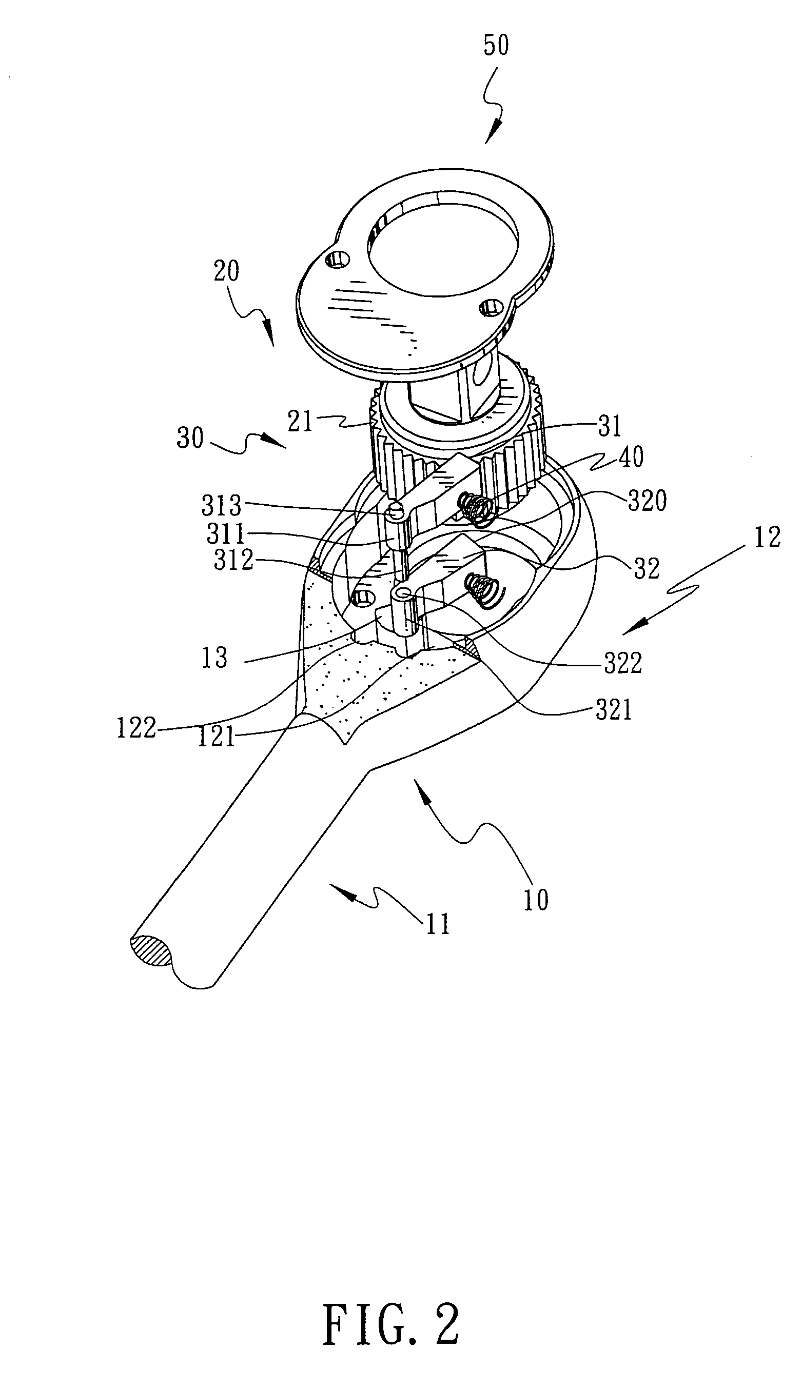 Wrench having a locking device with a smaller driving angle