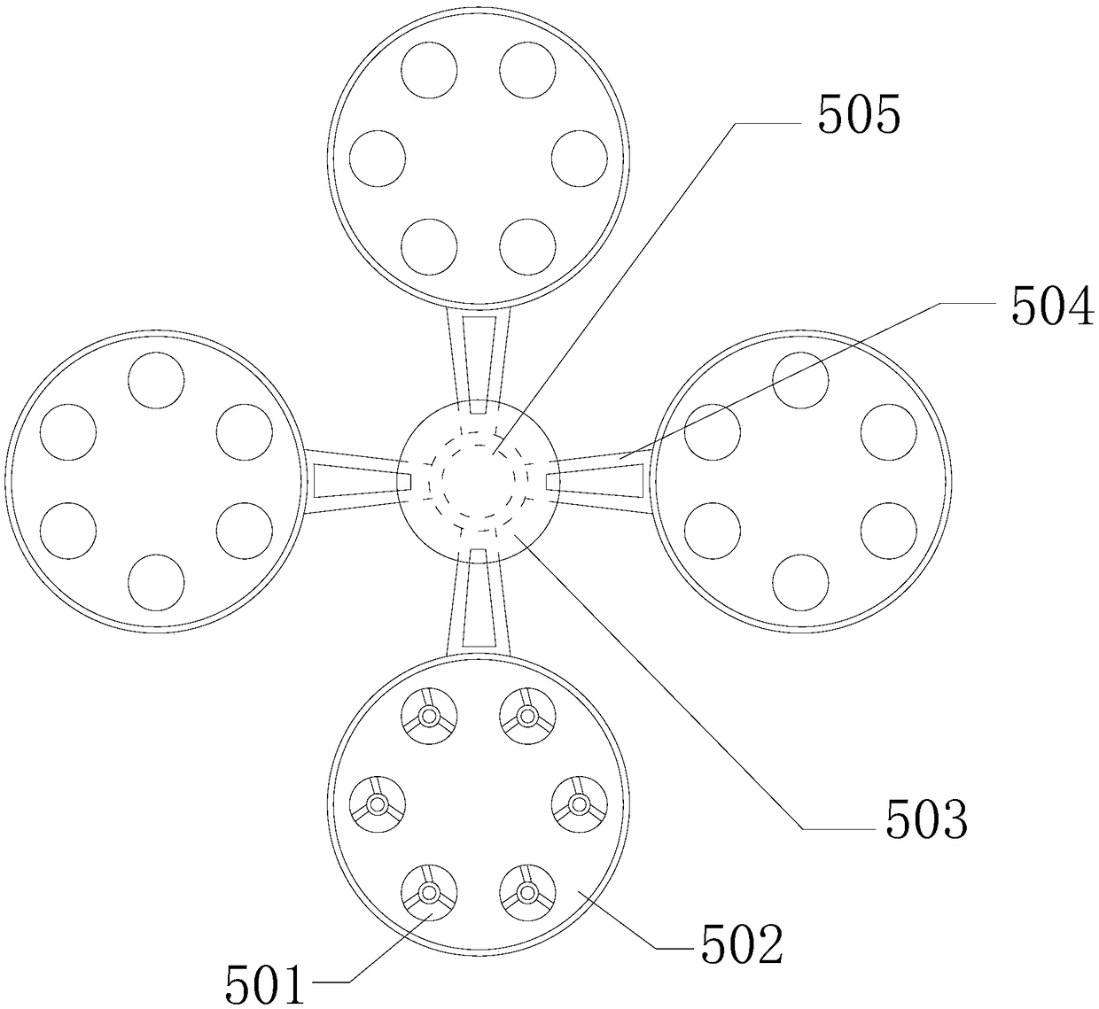 Rotary-type automatic-positioning reagent bottle cleaning device for biotechnology