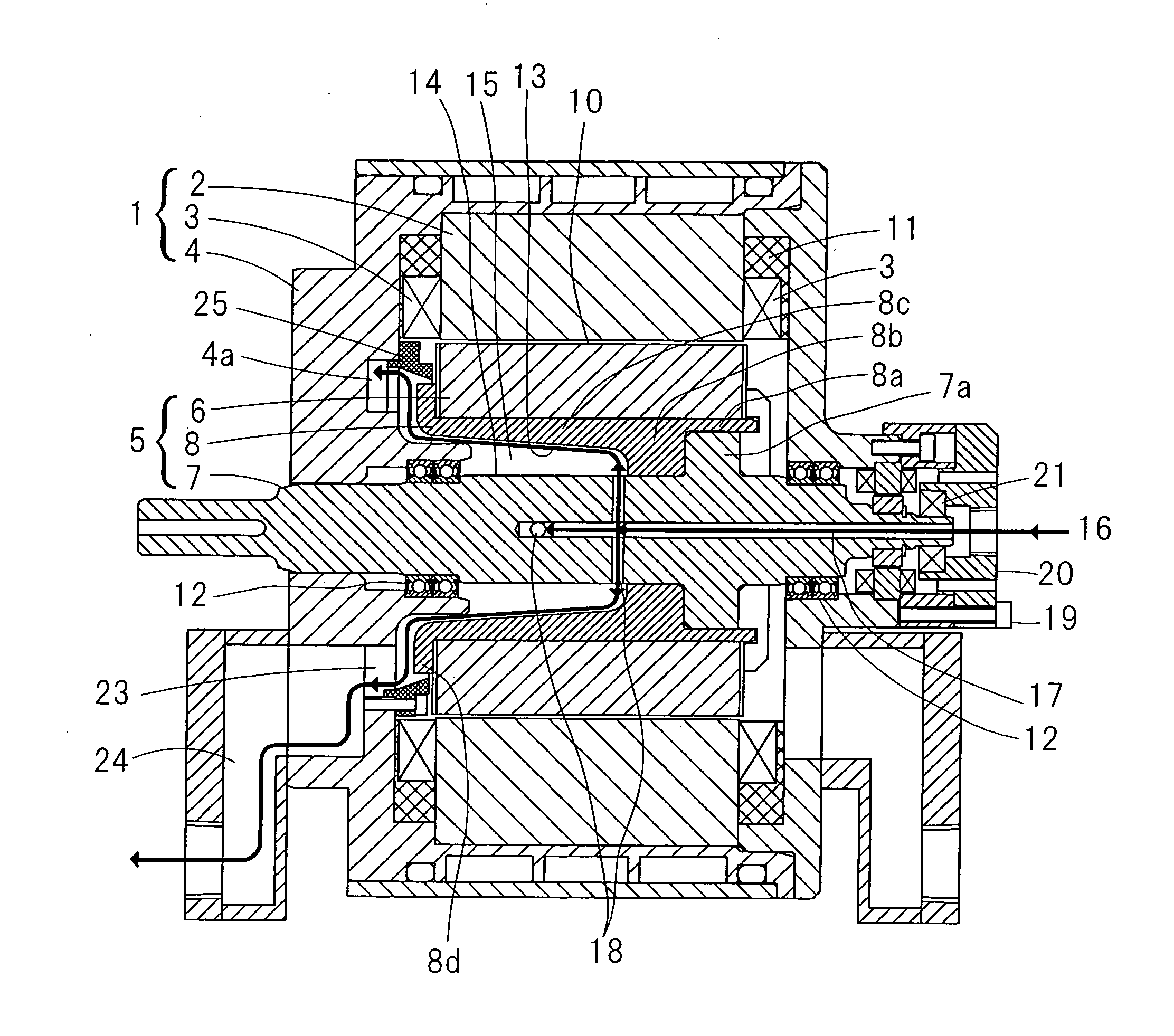 Cooling structure of motor