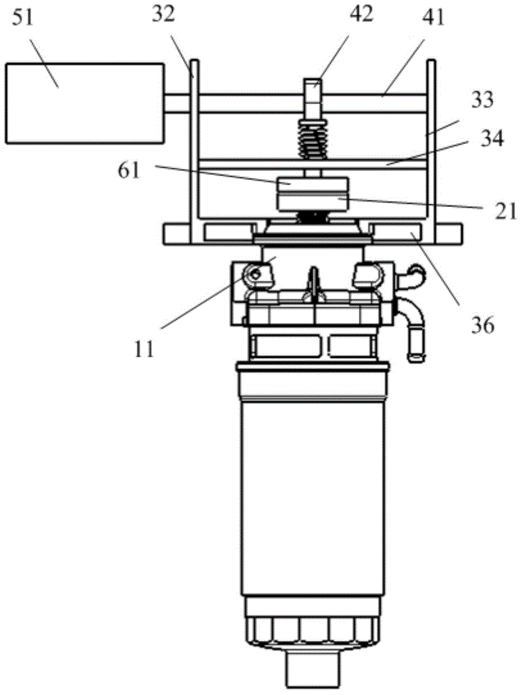 Manual fuel pump pressing mechanism of diesel oil filter
