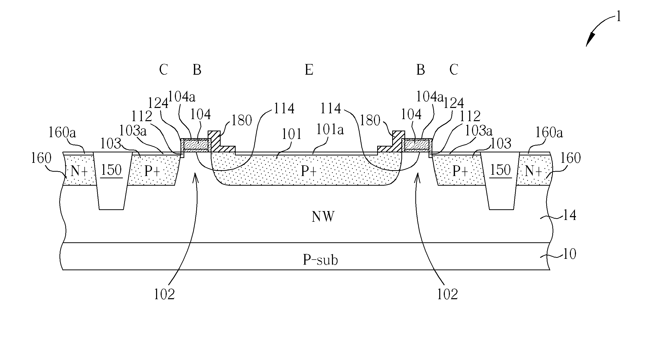 Lateral bipolar junction transistor