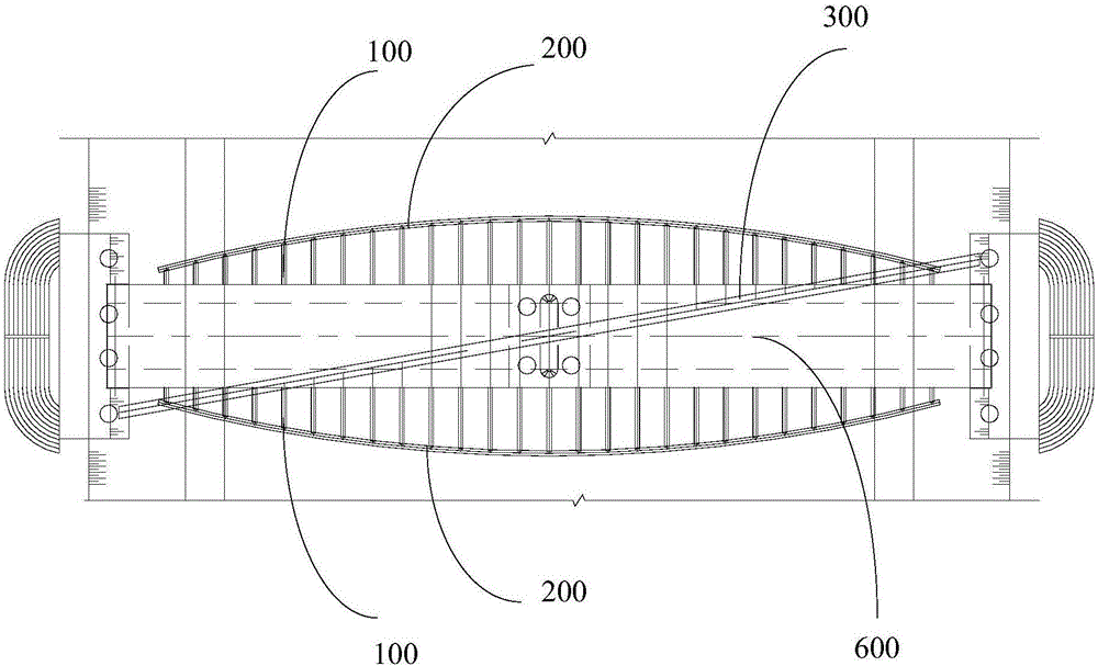 Steel structure suspension cable decoration foot bridge construction method