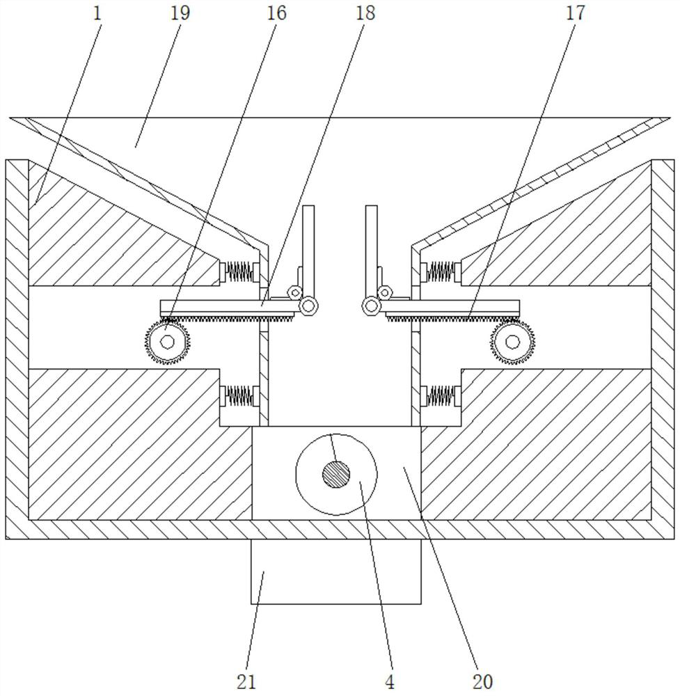 A grinder feeding device capable of preventing clogging and capable of uniform feeding