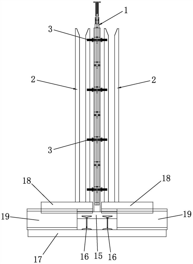 Assembling device and method for split bolts of steel plate composite wall