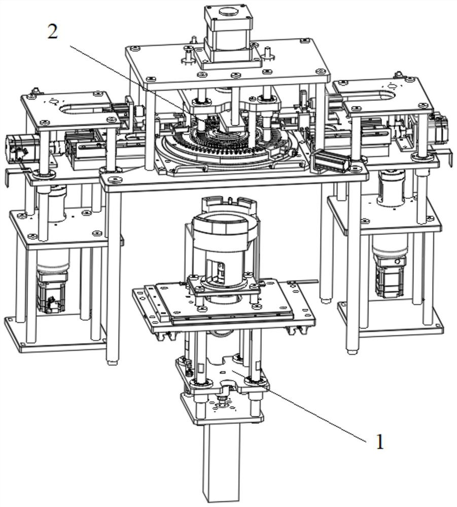 A new energy motor coil two-claw flaring mechanism