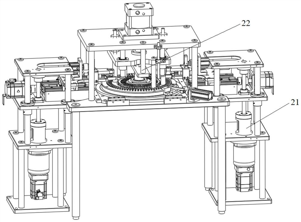 A new energy motor coil two-claw flaring mechanism