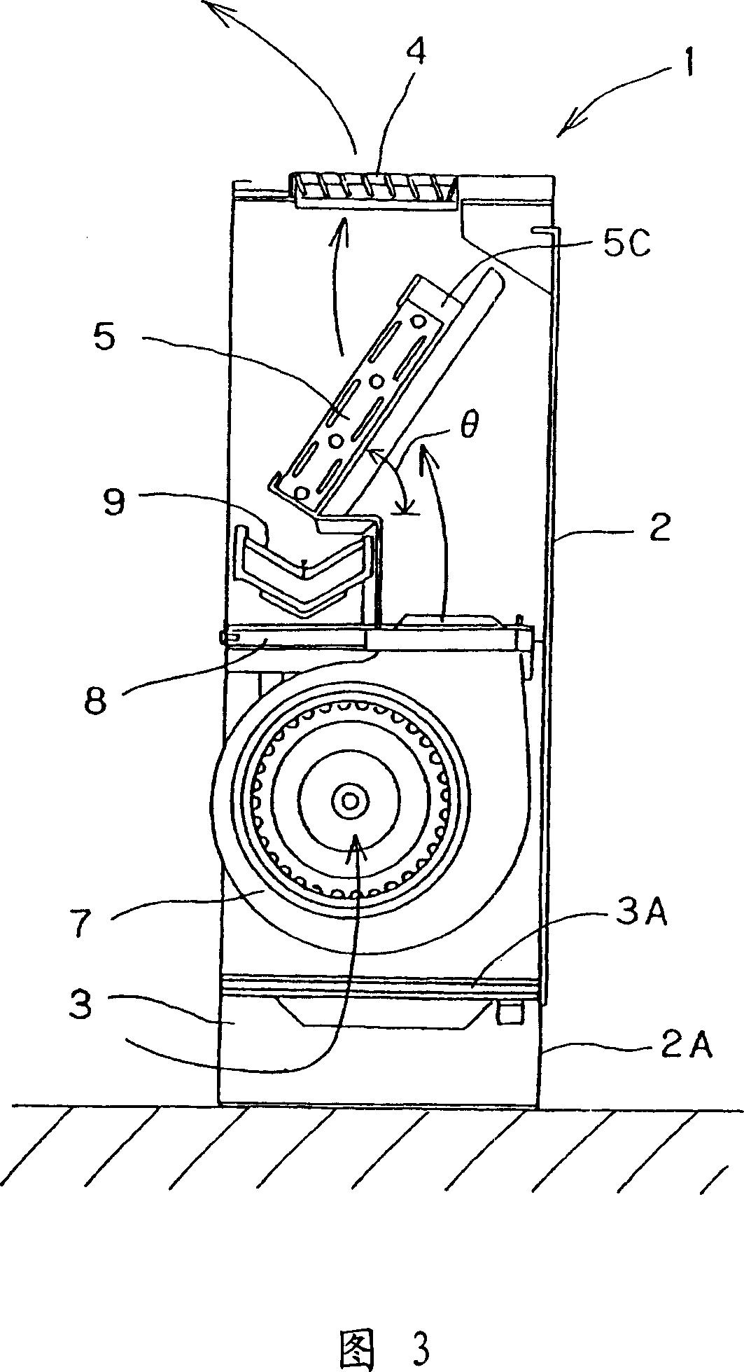 On-floor mount type air filtering apparatus