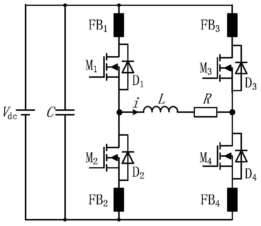Two-level SiC MOSFET H bridge main circuit topology with low parasitic oscillation