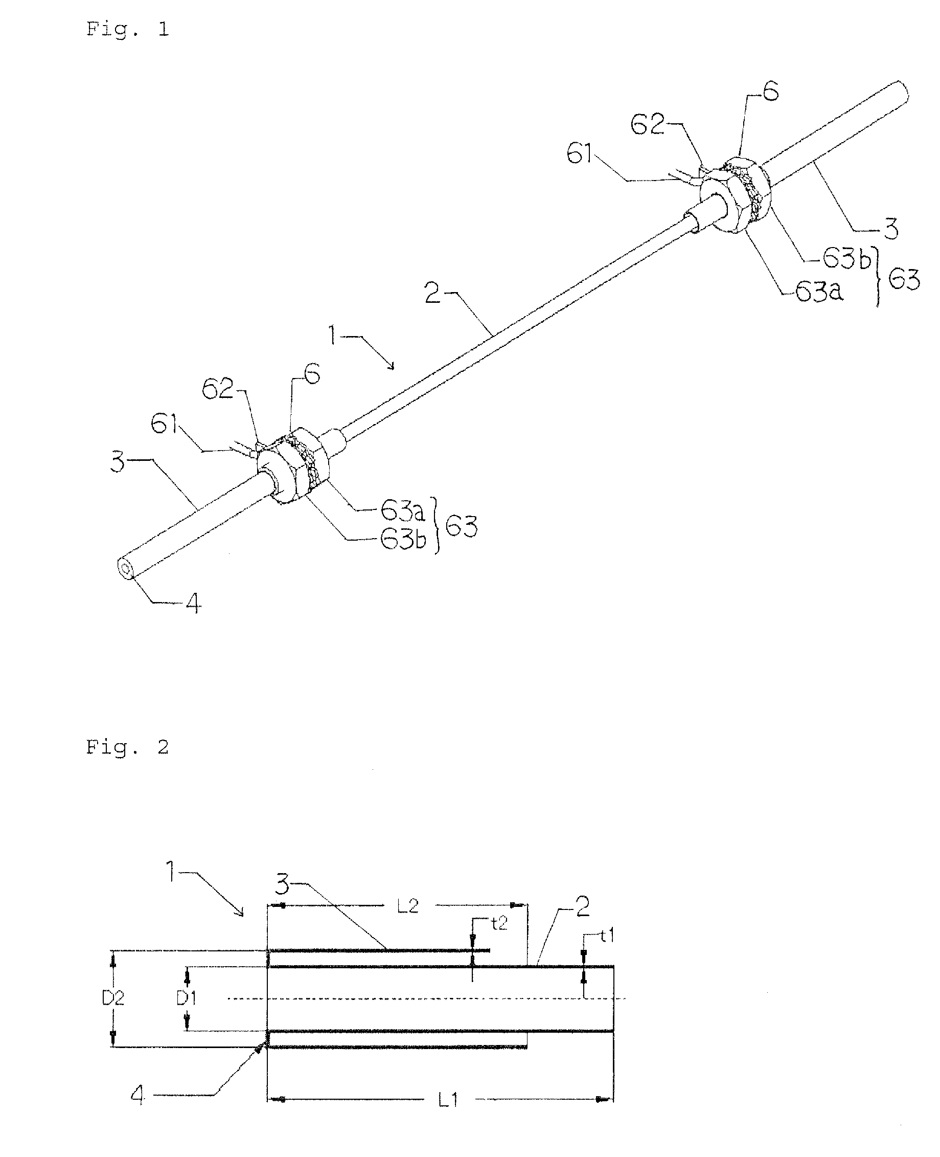 Direct heating tube and method of heating fluid using same