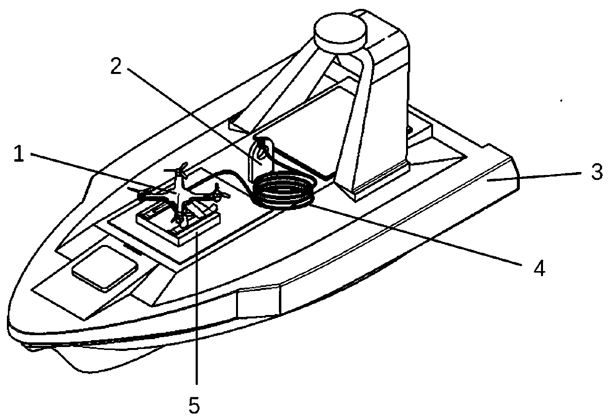 System for recycling unmanned boat assisted by unmanned aerial vehicle