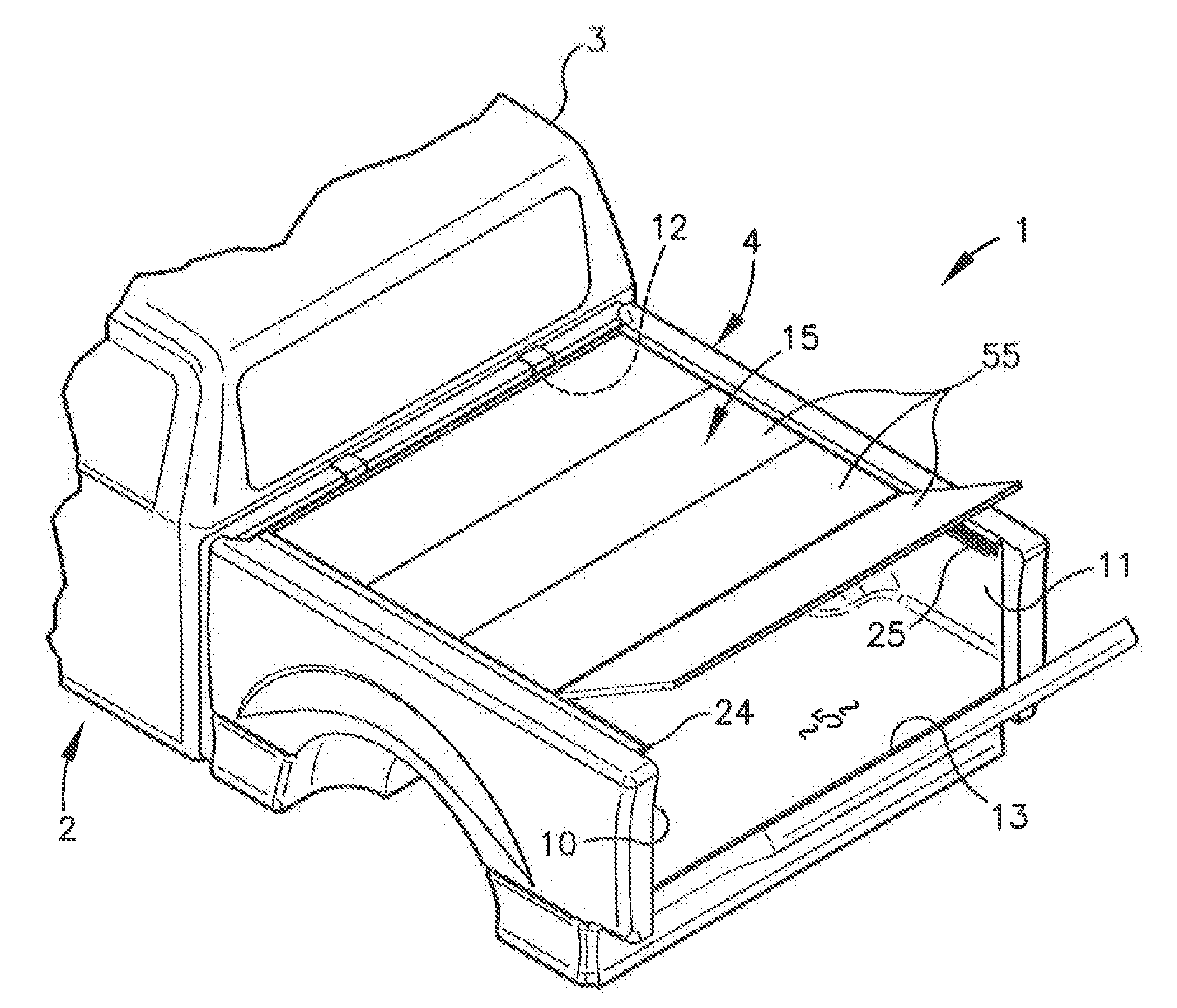 Vehicle bed cover system and storage assembly