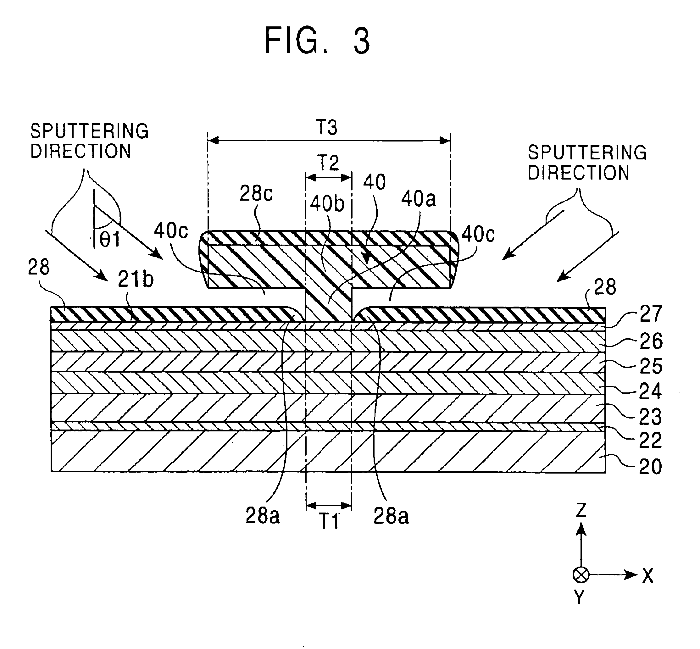 Manufacturing method of CPP type magnetic sensor having current-squeezing path