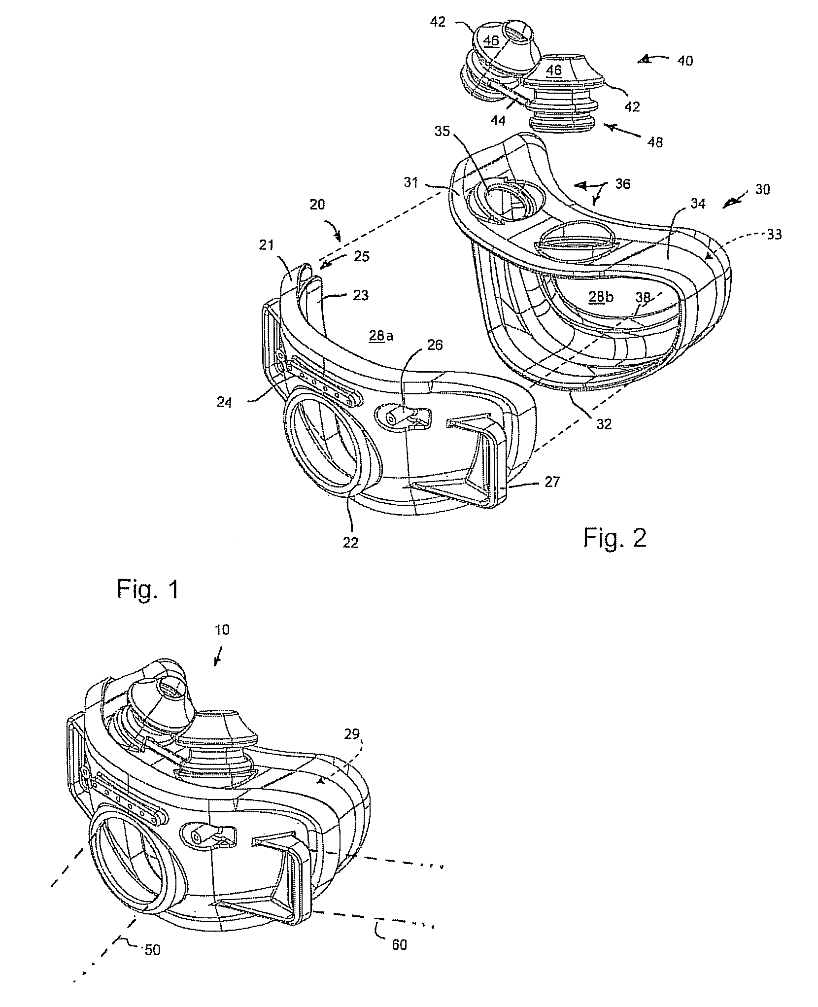 Hybrid ventilation mask with nasal interface and method for configuring such a mask