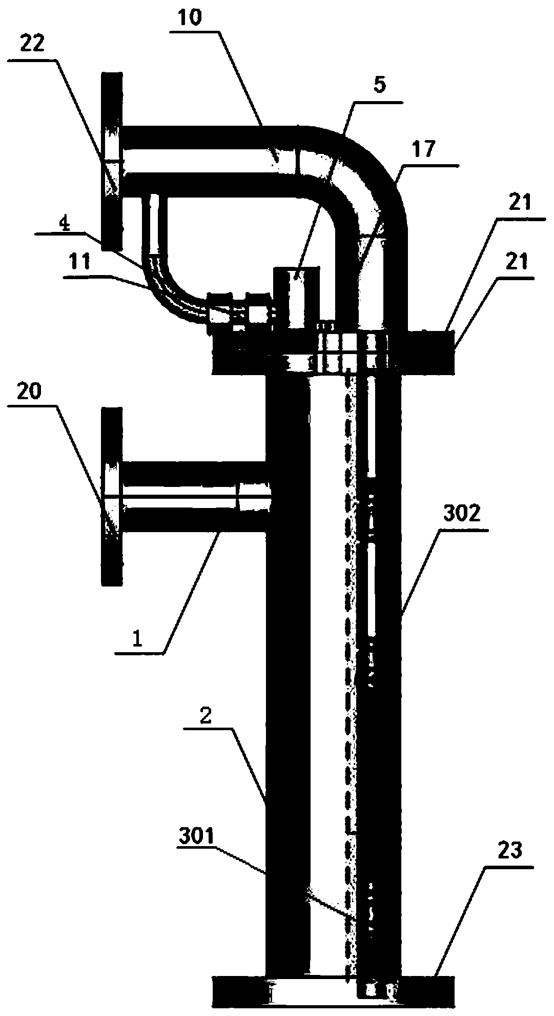 A land surface wellhead oil, gas and water three-phase water content measuring device