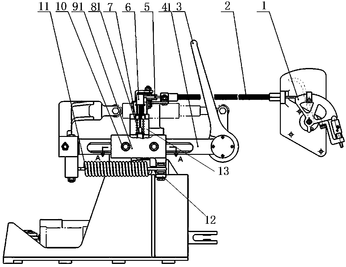 Mechanical type airplane tread adjusting mechanism